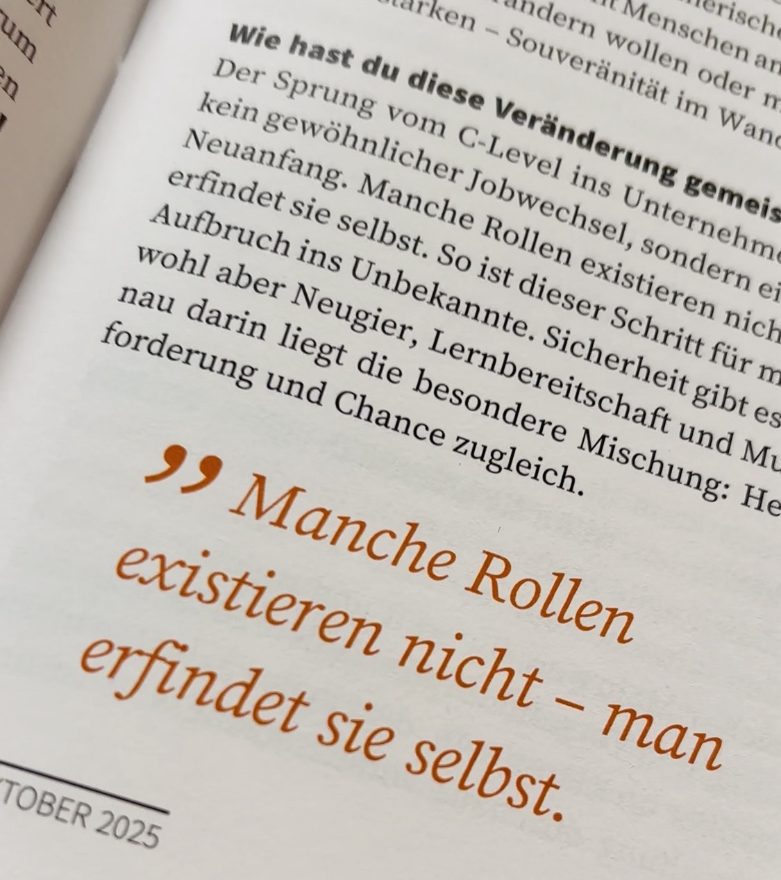 Change in eigener Sache